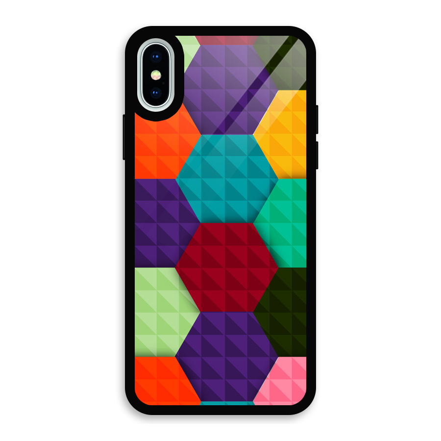 Colourful Abstract Glass Back Case for iPhone X