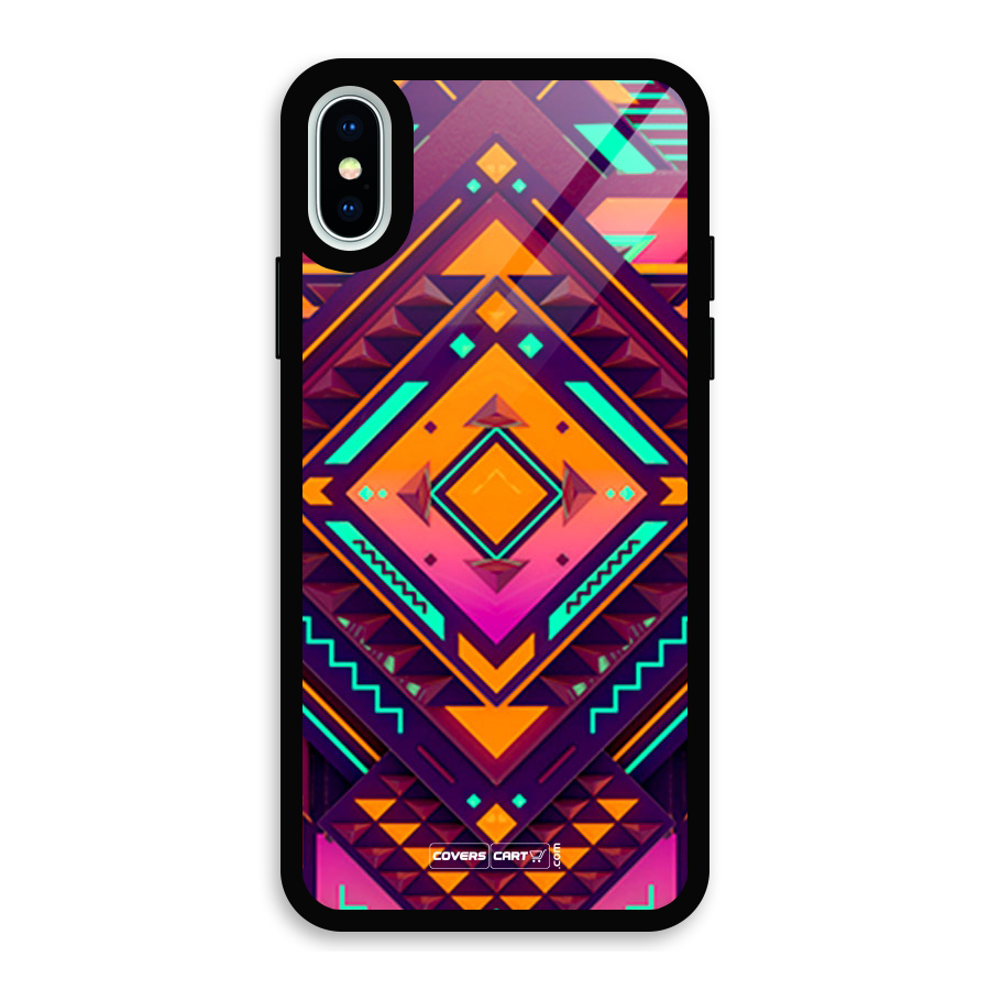Creative Rhombus Glass Back Case for iPhone X