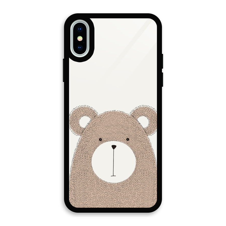 Cute Bear Glass Back Case for iPhone X