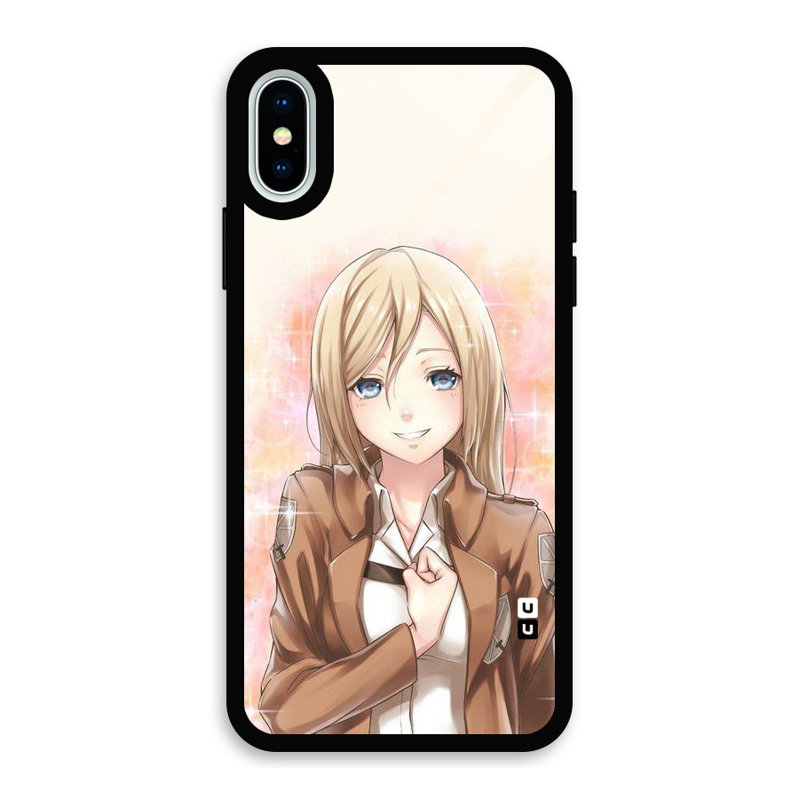 Cute Girl Art Glass Back Case for iPhone X