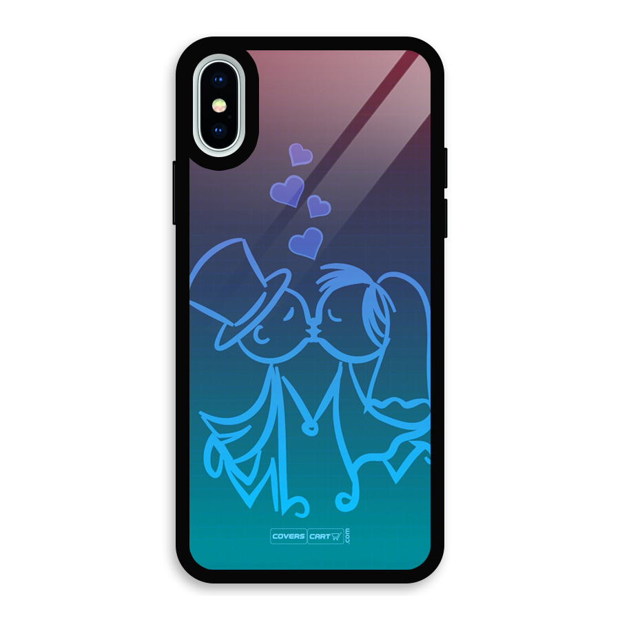 Cute Love Glass Back Case for iPhone X