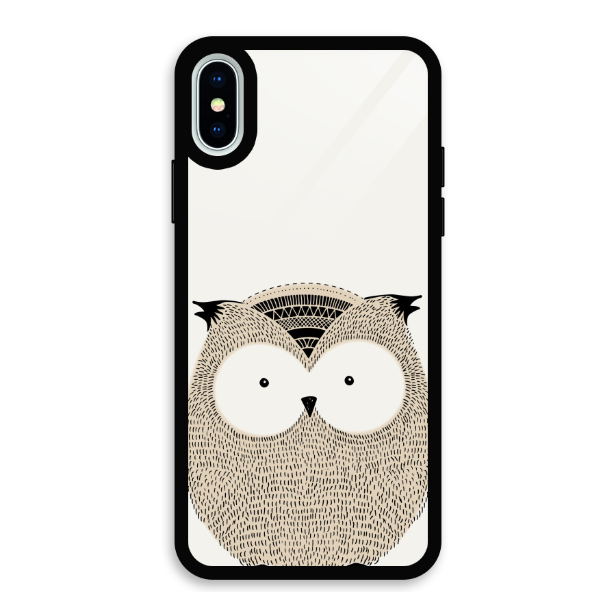 Cute Owl Glass Back Case for iPhone X