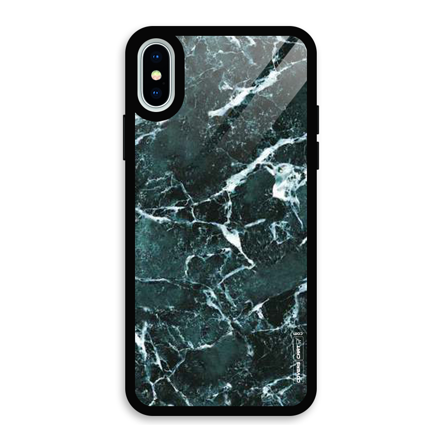 Dark Green Marble Glass Back Case for iPhone X
