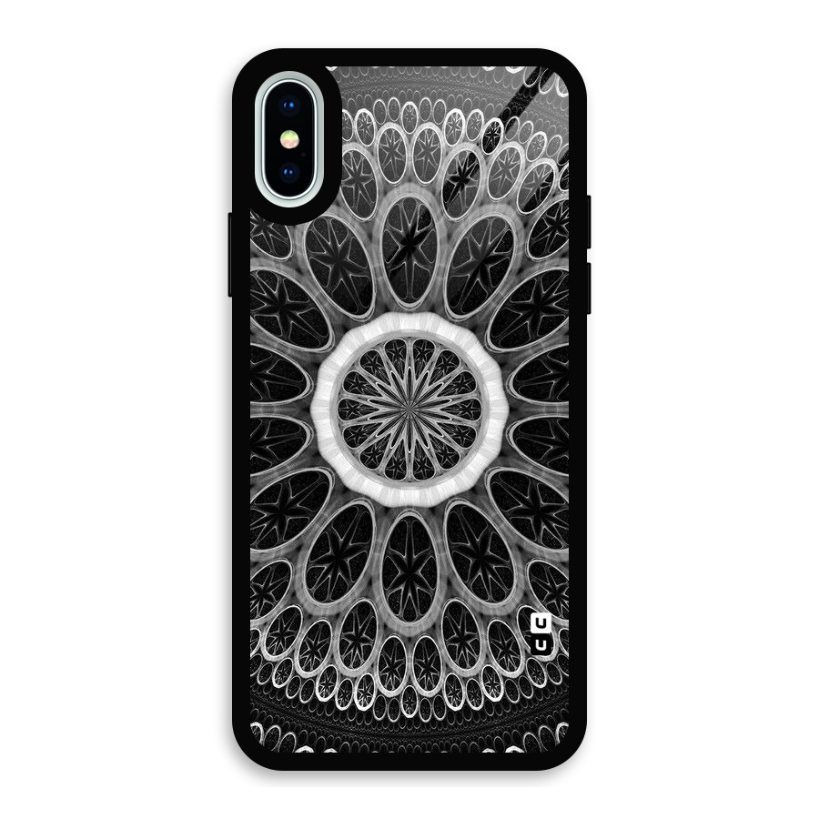 Dark Pattern Art Glass Back Case for iPhone X