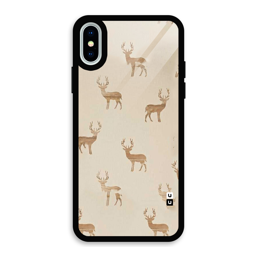 Deer Pattern Glass Back Case for iPhone X
