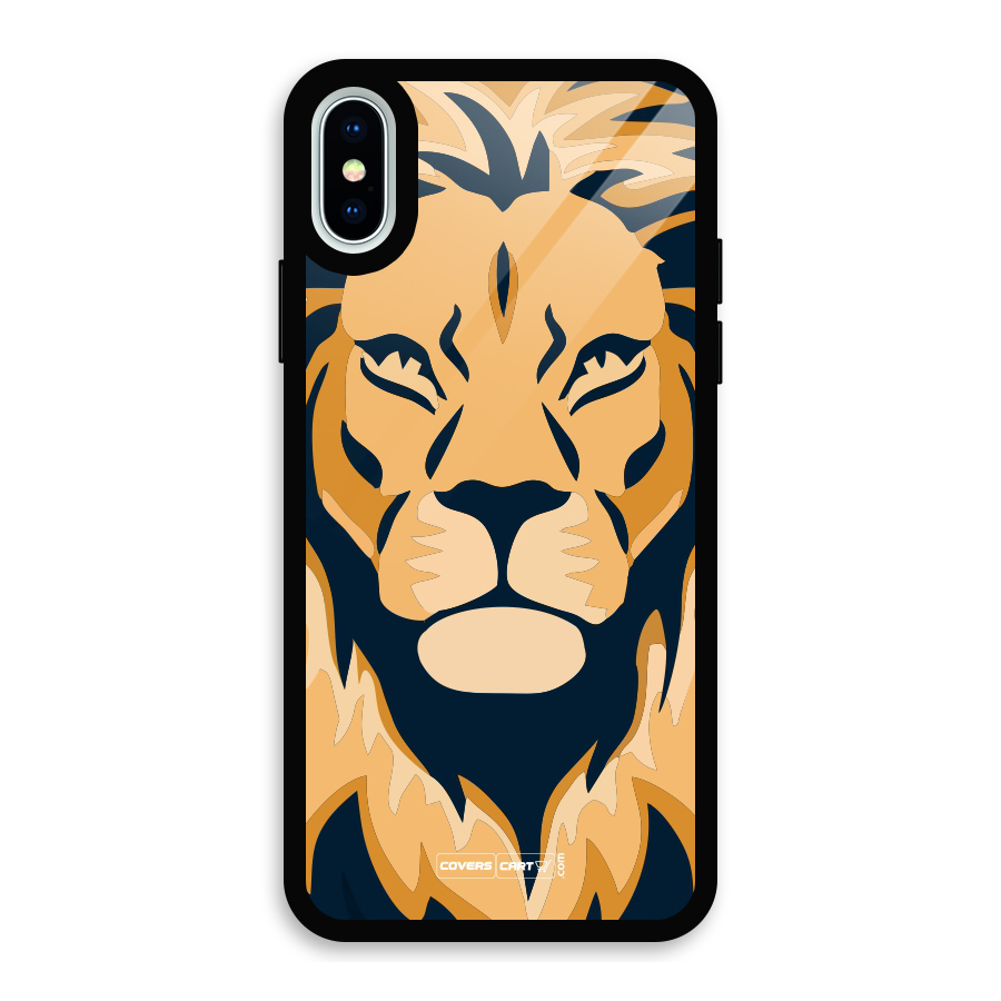 Designer Lion Glass Back Case for iPhone X