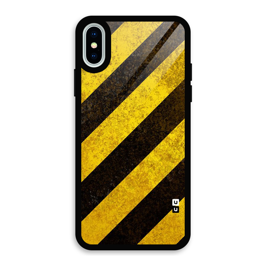 Diagonal Road Pattern Glass Back Case for iPhone X