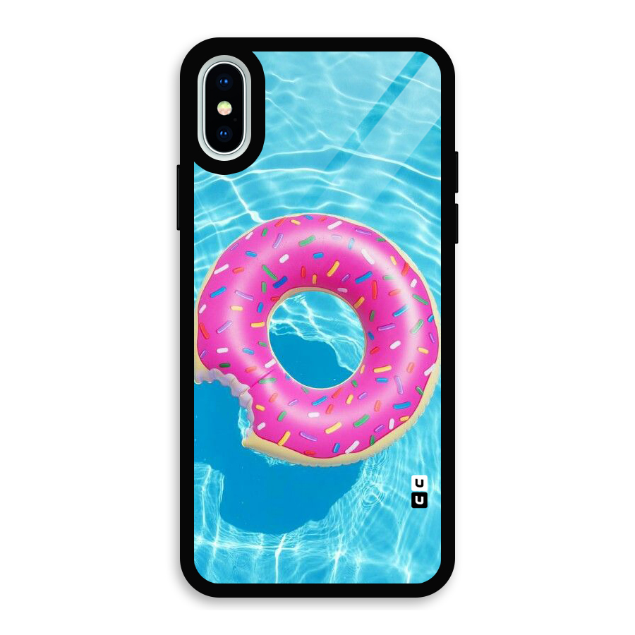 Donut Swim Glass Back Case for iPhone X