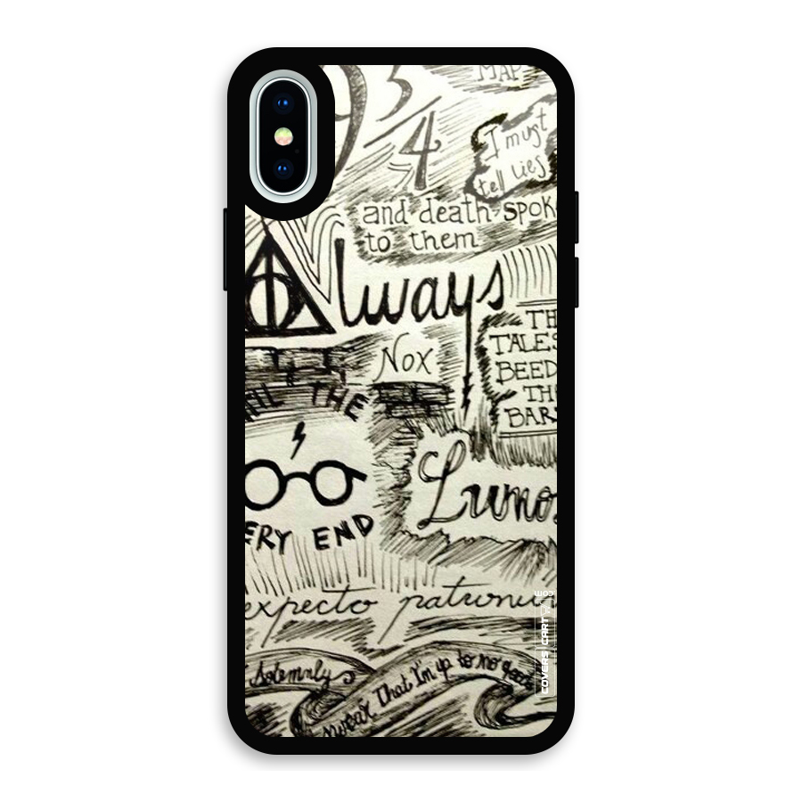 Doodle Art Glass Back Case for iPhone X