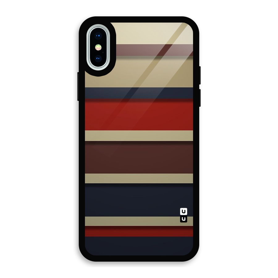 Elegant Stripes Pattern Glass Back Case for iPhone X