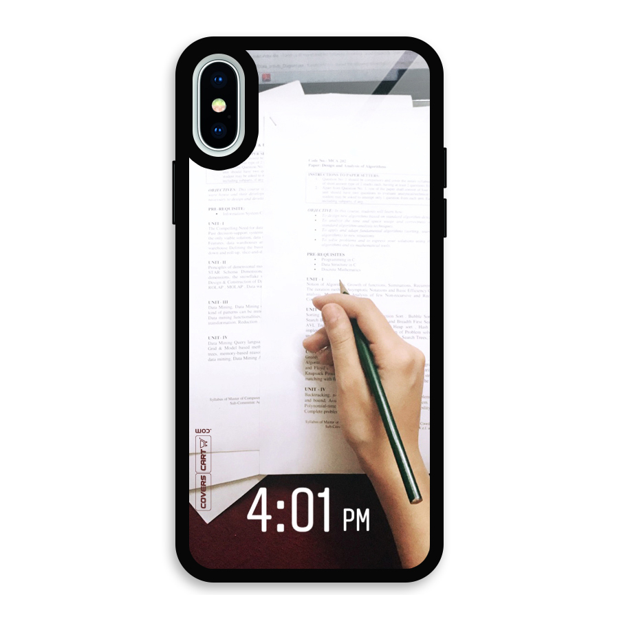 Exam Time Blues Glass Back Case for iPhone X