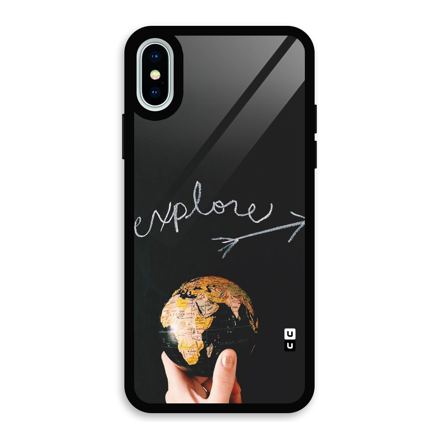 Explore World Glass Back Case for iPhone X