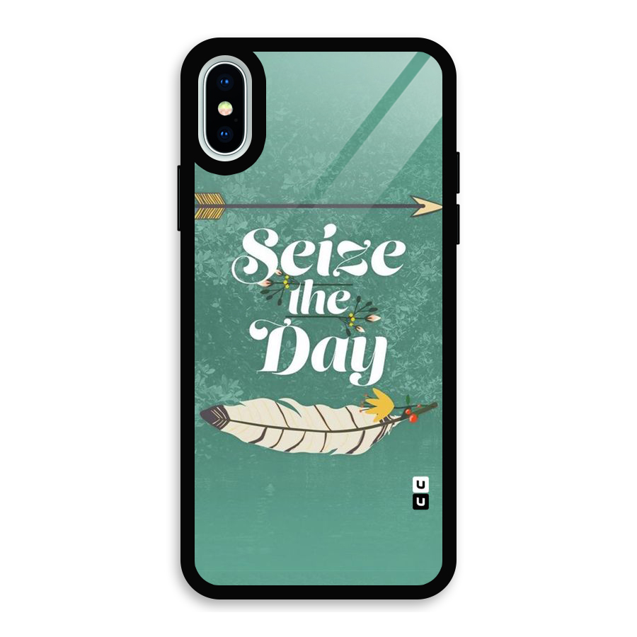 Feather Seize Glass Back Case for iPhone X