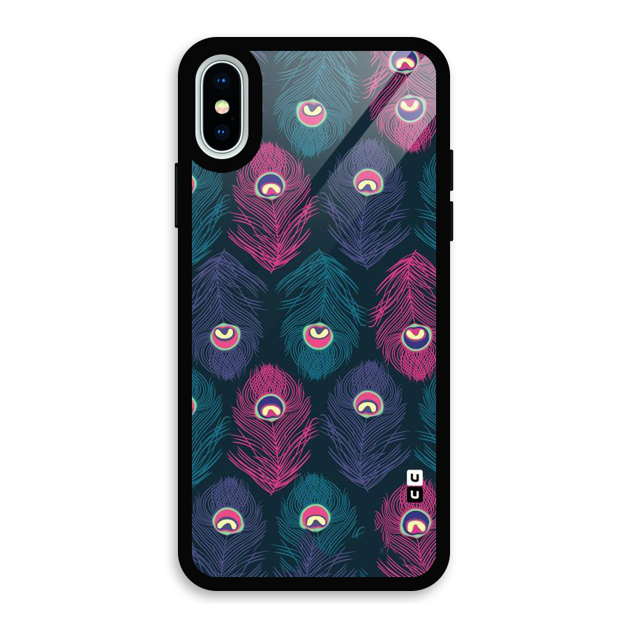 Feathers Patterns Glass Back Case for iPhone X