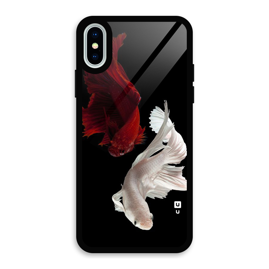 Fish Design Glass Back Case for iPhone X