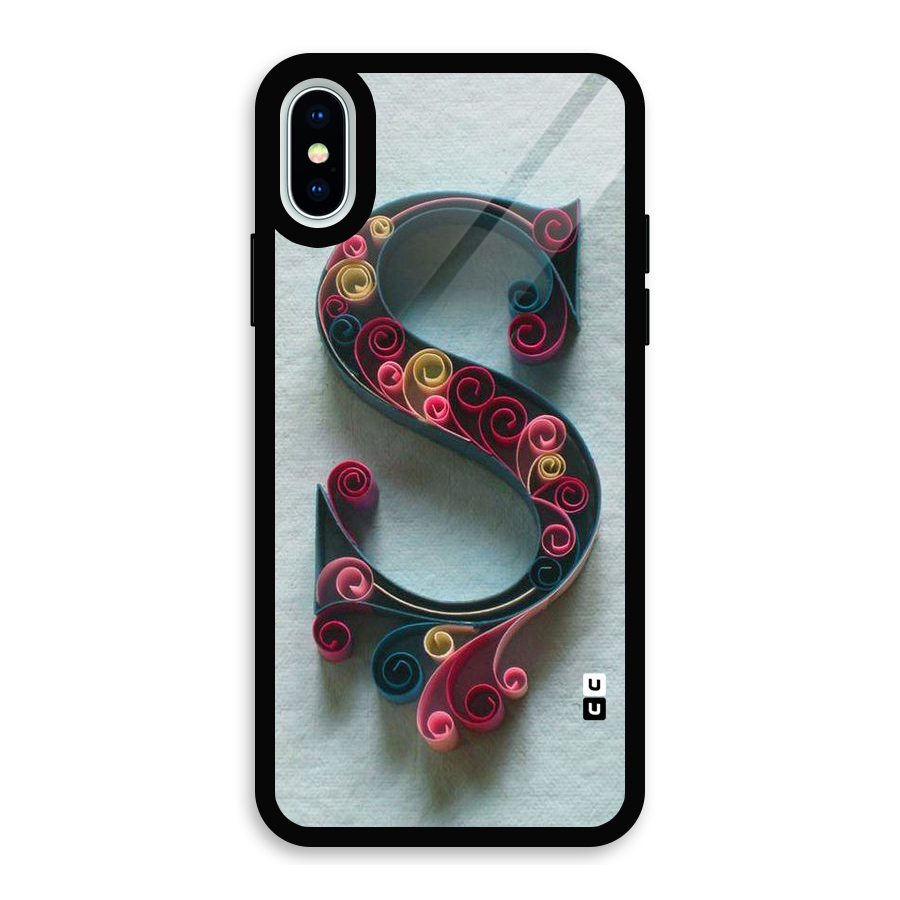 Floral Alphabet Glass Back Case for iPhone X
