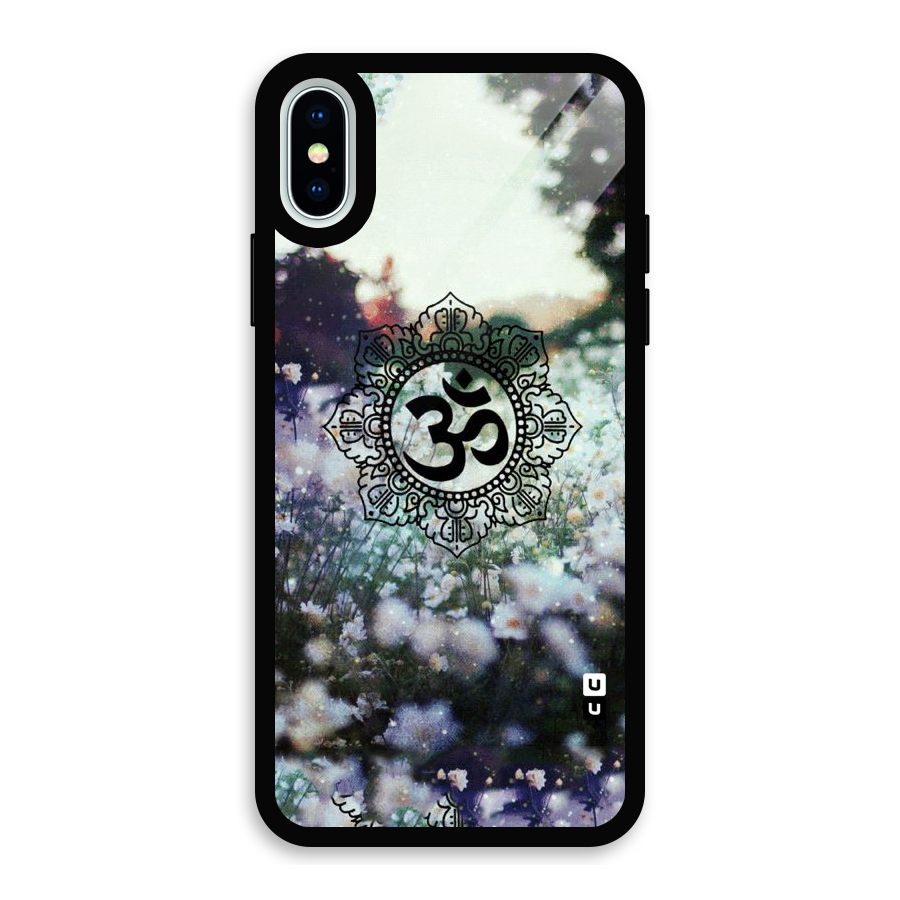 Floral Pray Glass Back Case for iPhone X