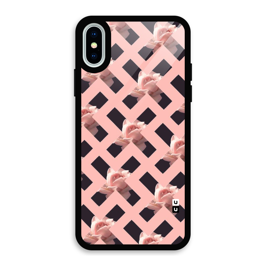 Floral X Design Glass Back Case for iPhone X