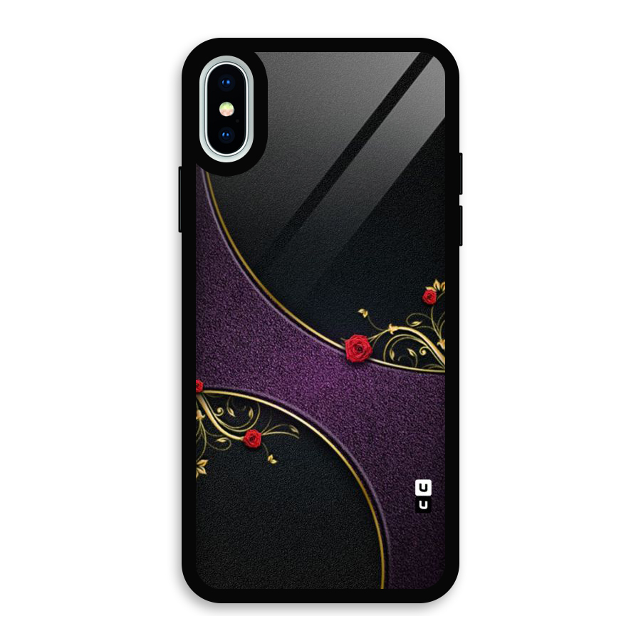 Flower Curves Glass Back Case for iPhone X