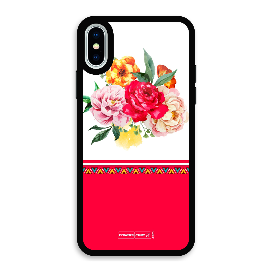 Flower Fusion Glass Back Case for iPhone X