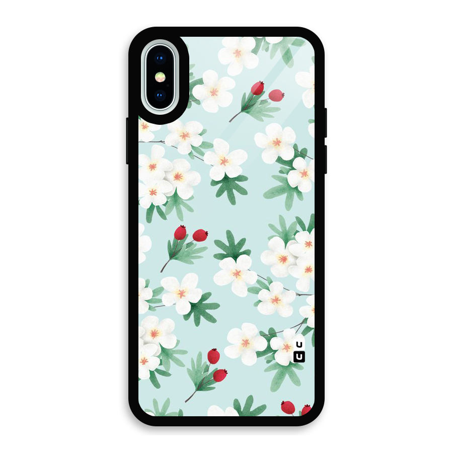 Flowers Pastel Glass Back Case for iPhone X