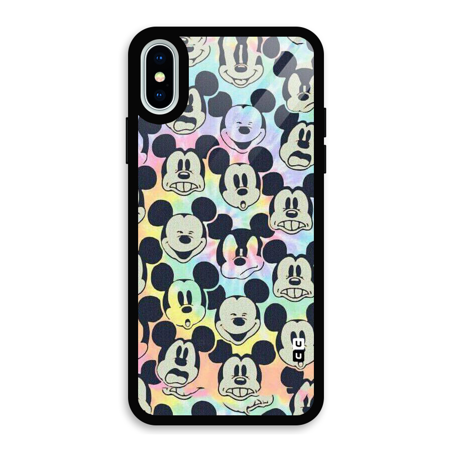 Fun Rainbow Faces Glass Back Case for iPhone X