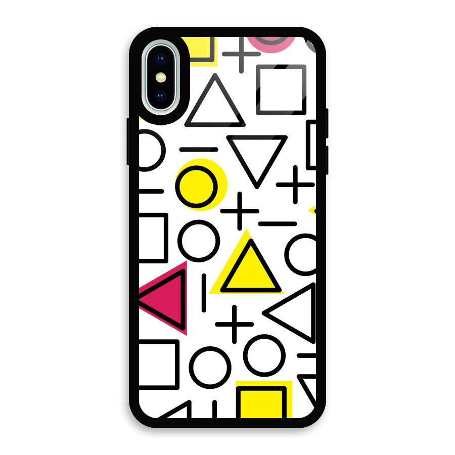 Geometry Pattern Glass Back Case for iPhone X