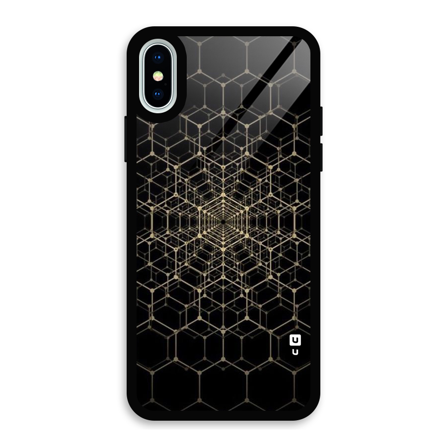Gold Web Glass Back Case for iPhone X
