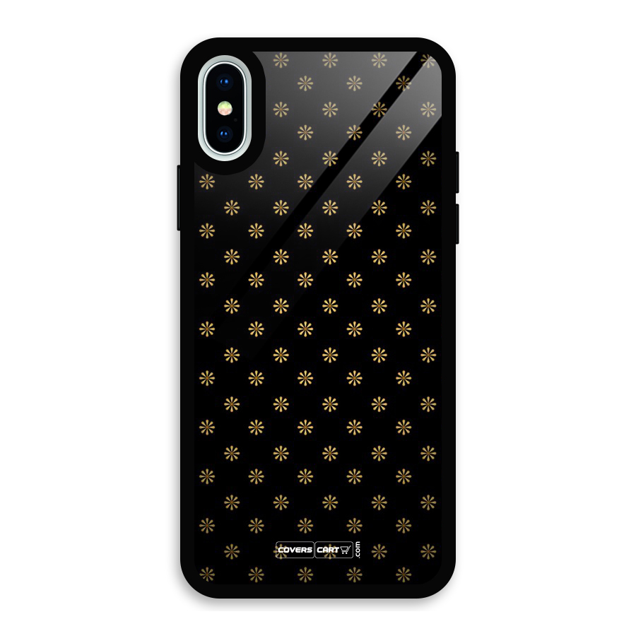 Golden Flowers Glass Back Case for iPhone X