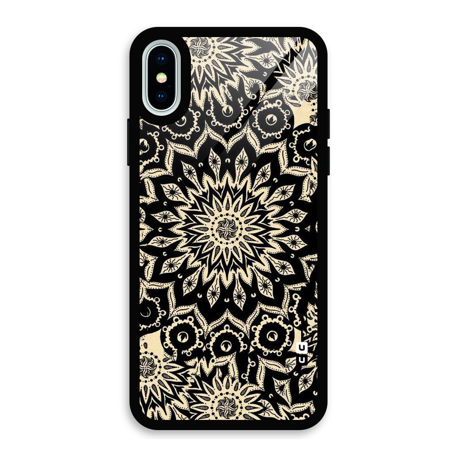 Golden Mandala Glass Back Case for iPhone X