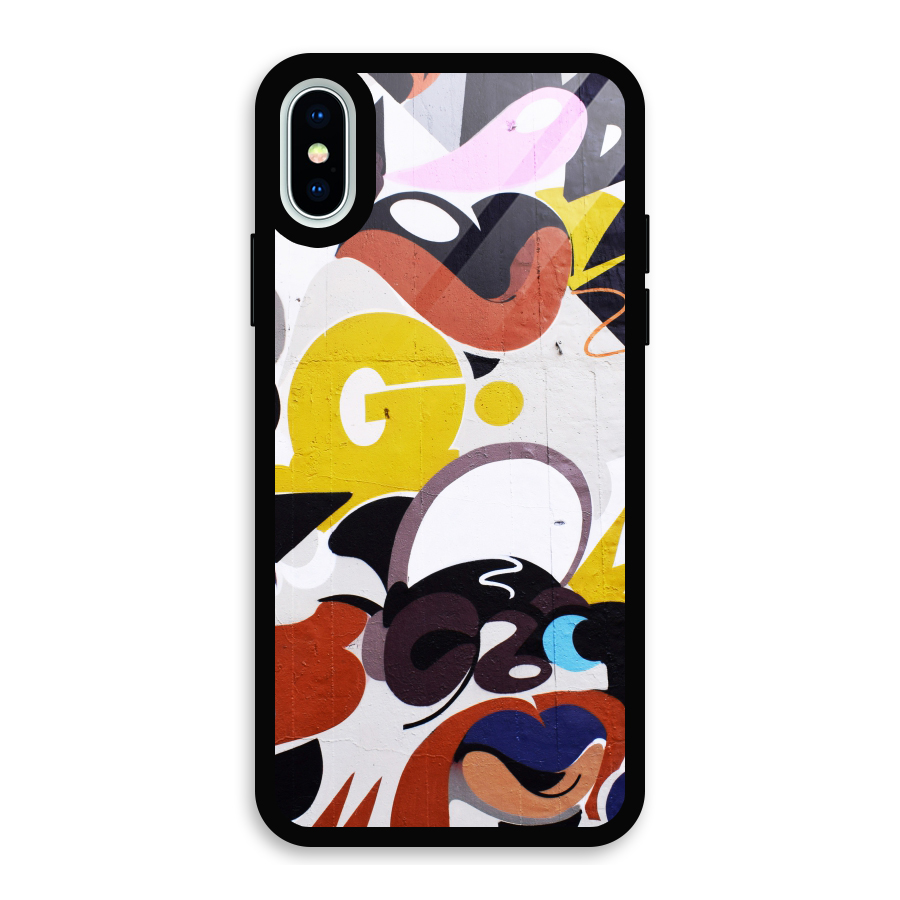 Graffiti Wall Glass Back Case for iPhone X
