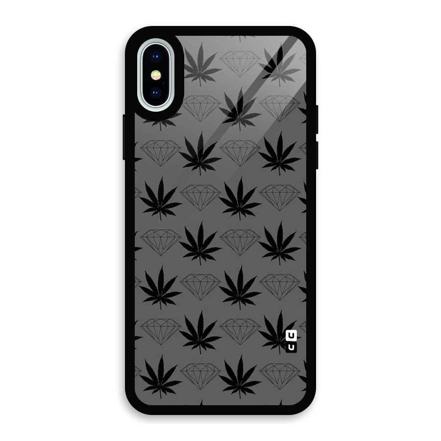 Grass Diamond Glass Back Case for iPhone X