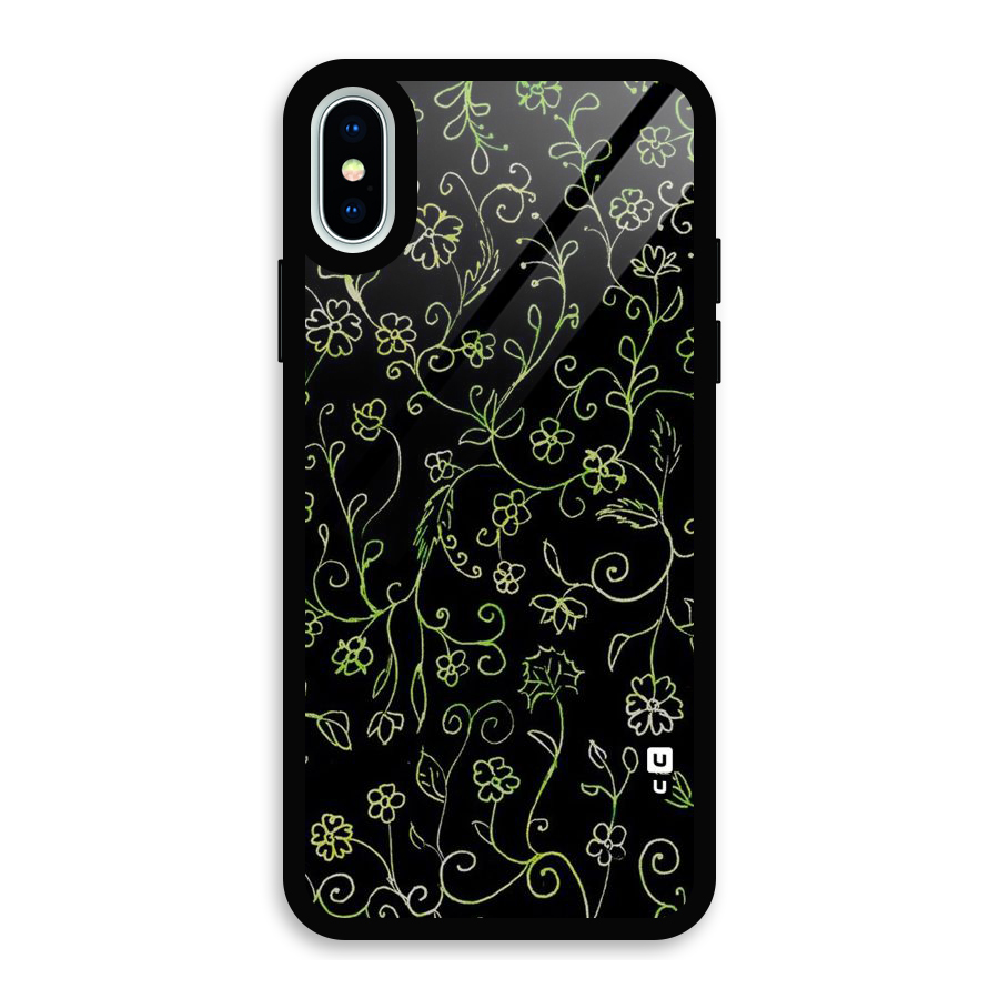 Green Leaves Glass Back Case for iPhone X