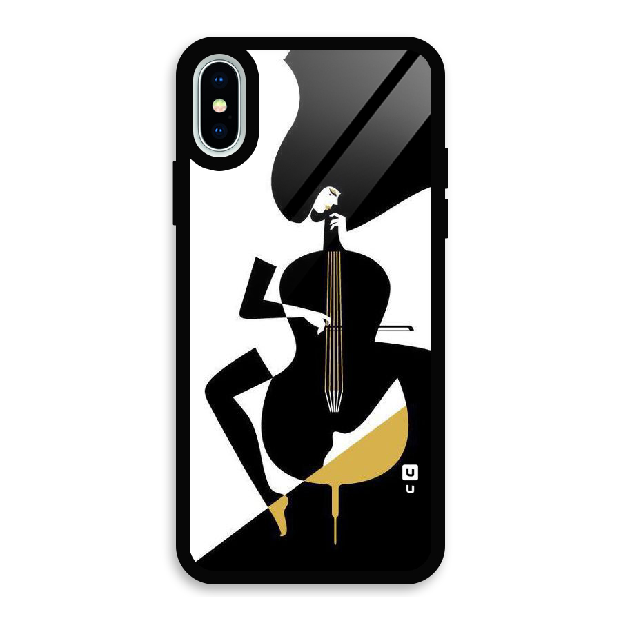 Guitar Women Glass Back Case for iPhone X