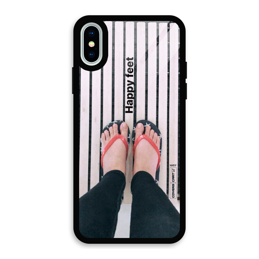 Happy Feet Glass Back Case for iPhone X