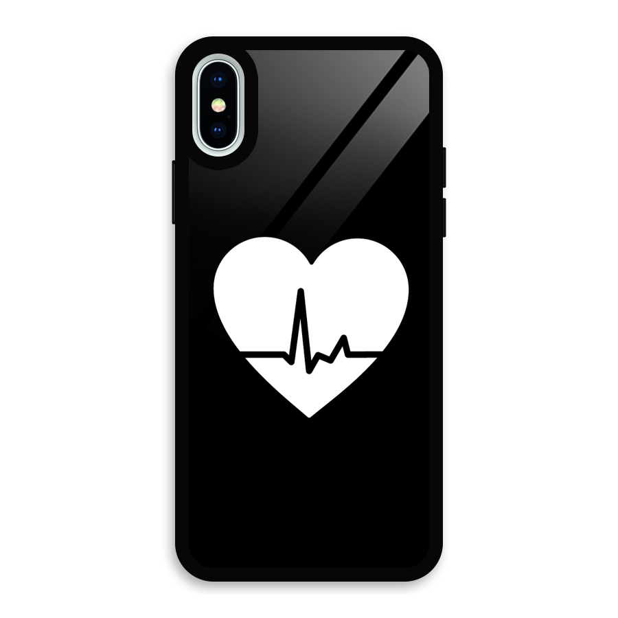 Heart Beat Glass Back Case for iPhone X