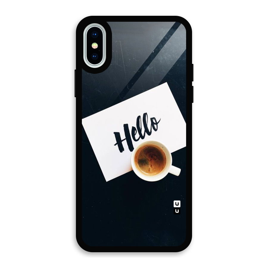 Hello Coffee Glass Back Case for iPhone X