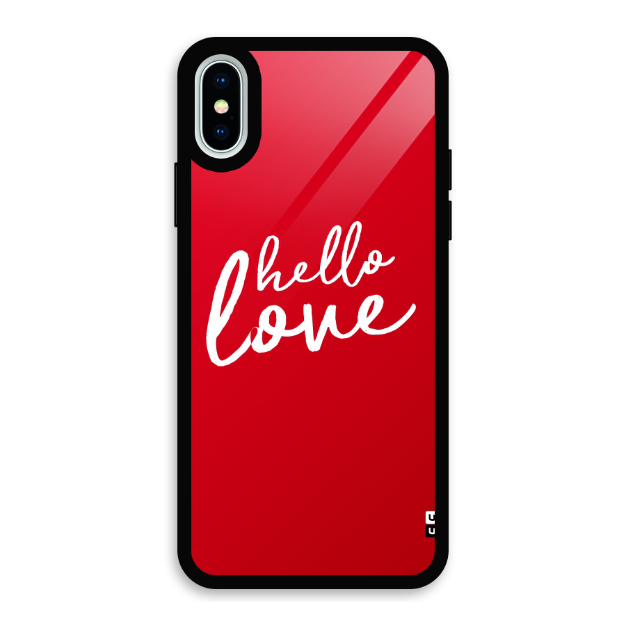 Hello Love Glass Back Case for iPhone X