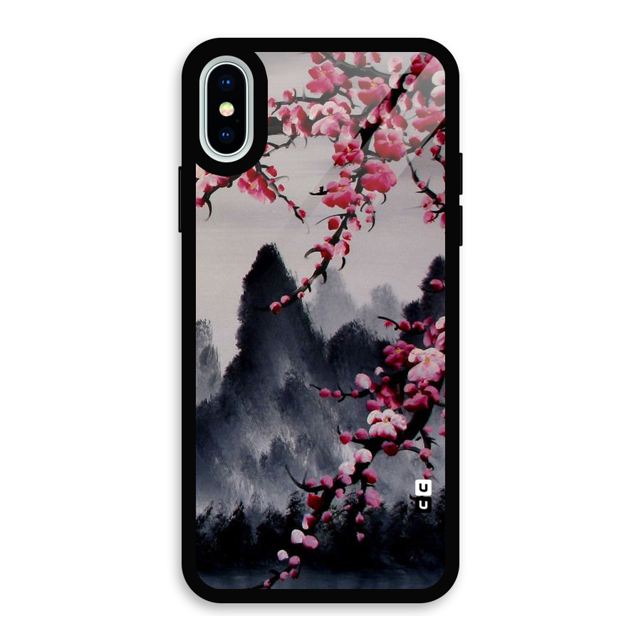 Hills And Blossoms Glass Back Case for iPhone X