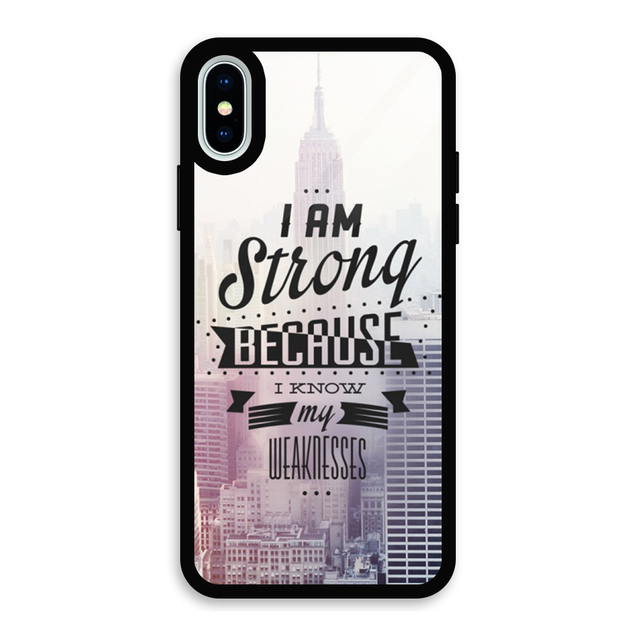 I am Strong Glass Back Case for iPhone X