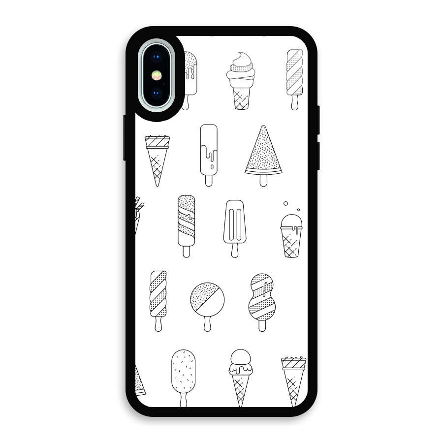 Ice Cream Lines Glass Back Case for iPhone X