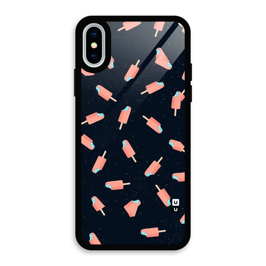 Icy Pattern Glass Back Case for iPhone X