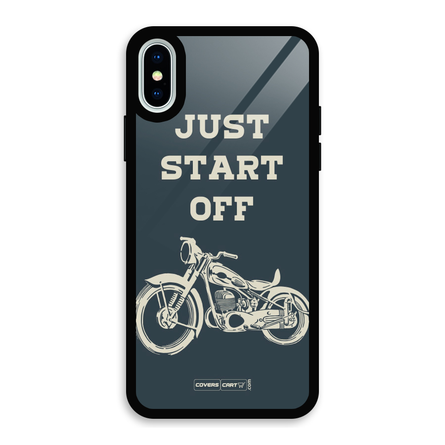 Just Start Off Glass Back Case for iPhone X