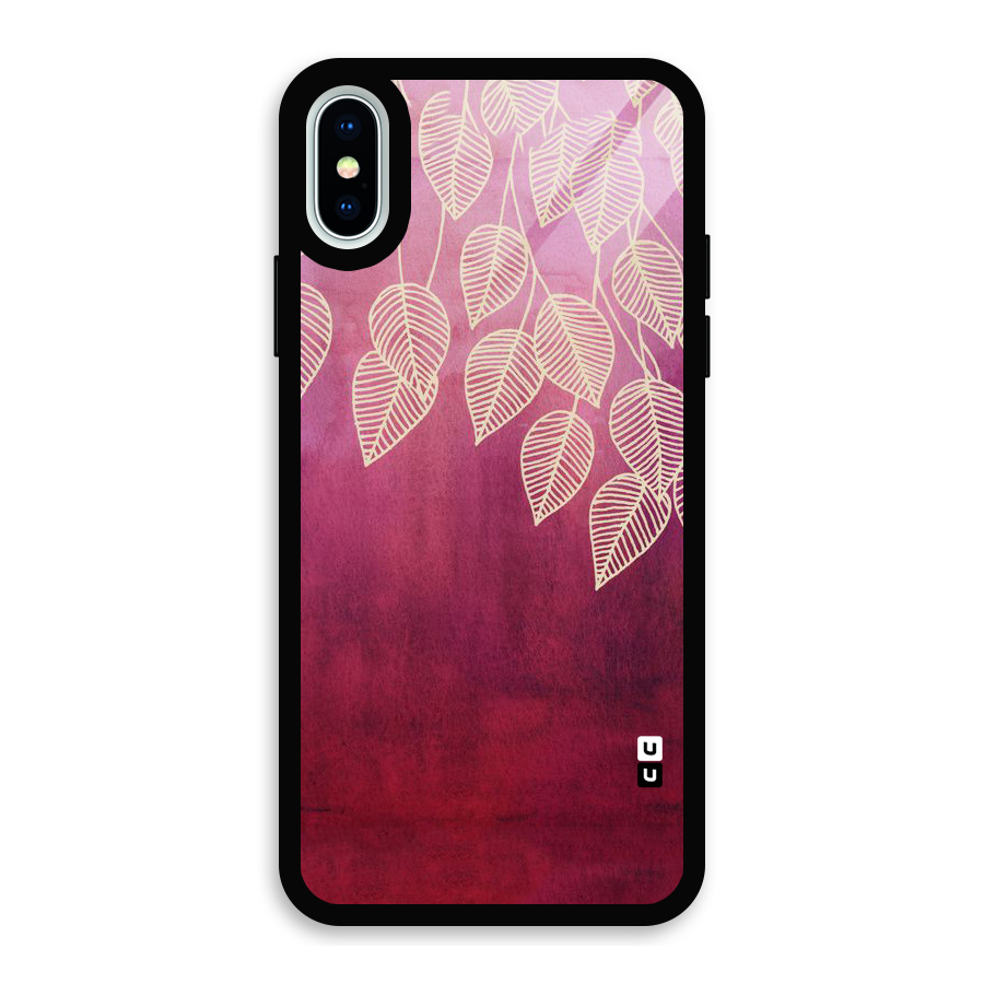 Leafy Outline Glass Back Case for iPhone X