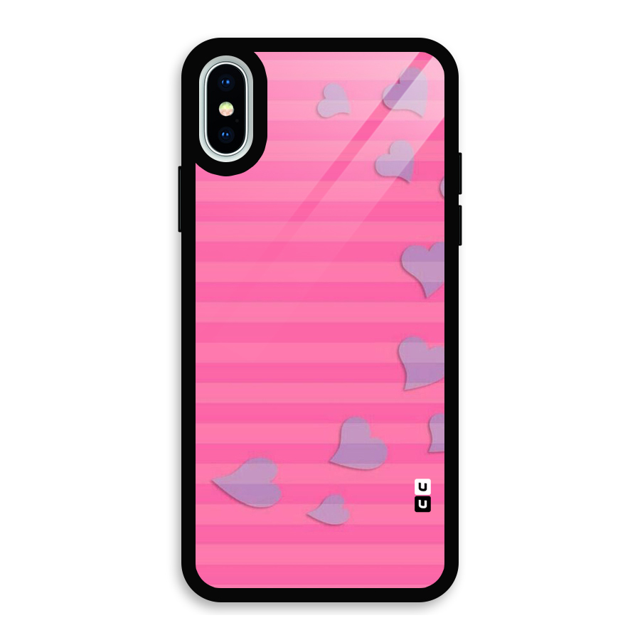 Light Heart Stripes Glass Back Case for iPhone X