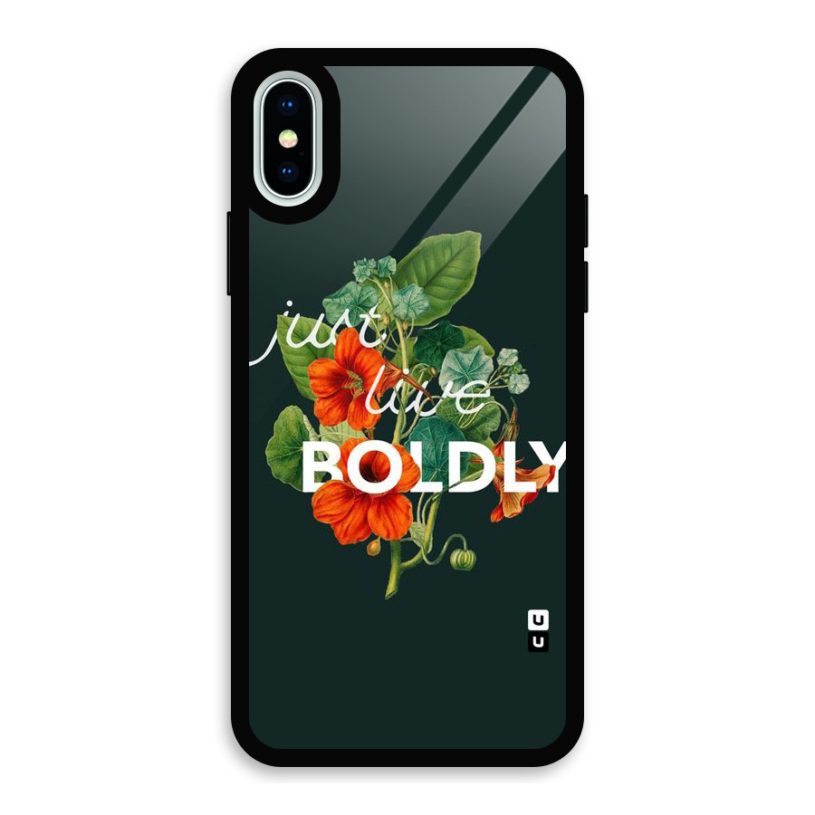 Live Boldly Glass Back Case for iPhone X
