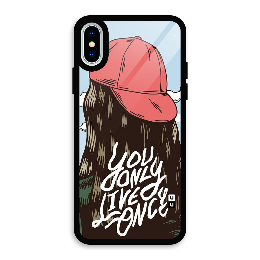 Live Once Glass Back Case for iPhone X