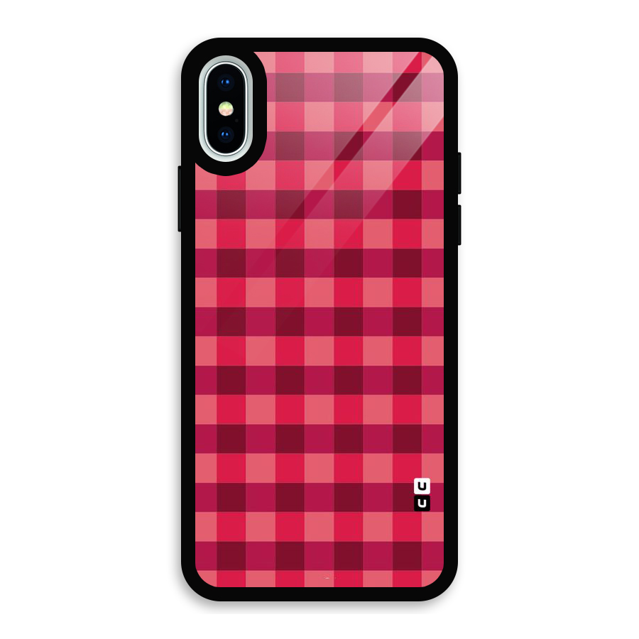 Love Checks Glass Back Case for iPhone X