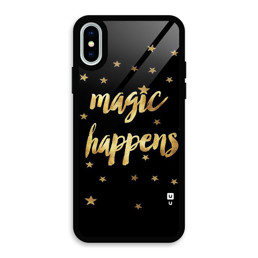 Magic Happens Glass Back Case for iPhone X