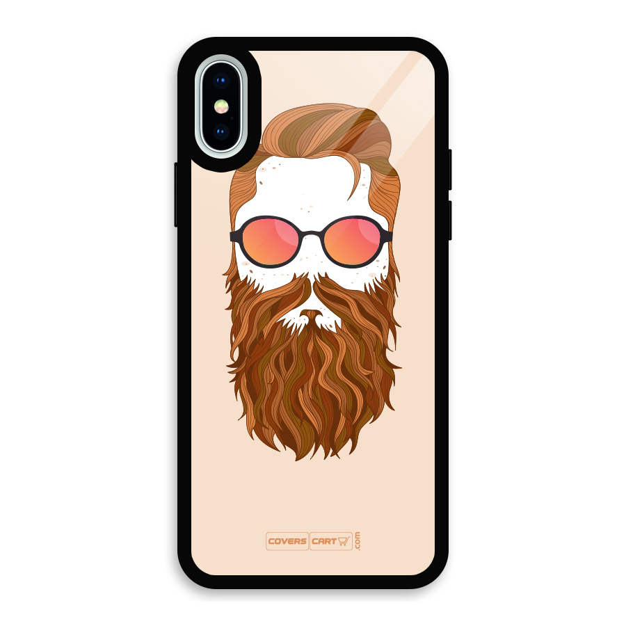 Man in Beard Glass Back Case for iPhone X